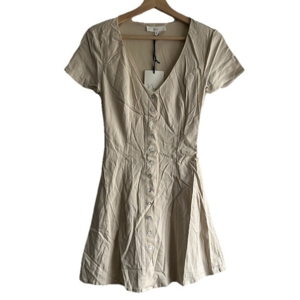 Klesis Cream Button Down Mini Dress Sz. S NWT!